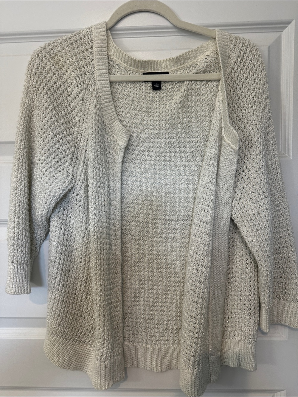 a.n.a Cream Open-Front Knit Cardigan